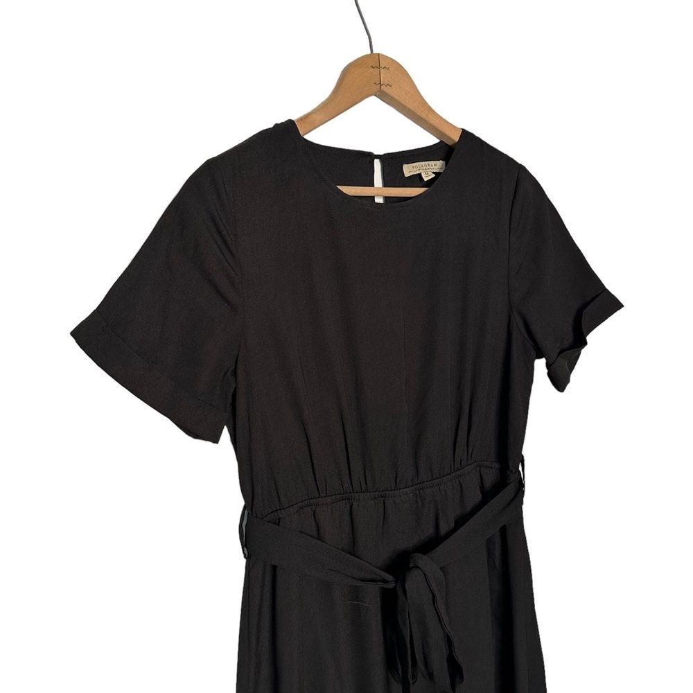 Polagram | Black Short Sleeve Faux Wrap Maxi Dress Size Medium - Picture 2 of 7